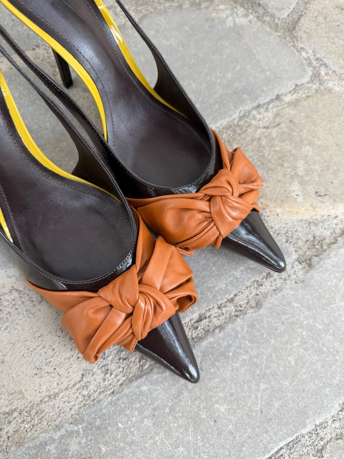 SLINGBACK GLOSS MARRONE
