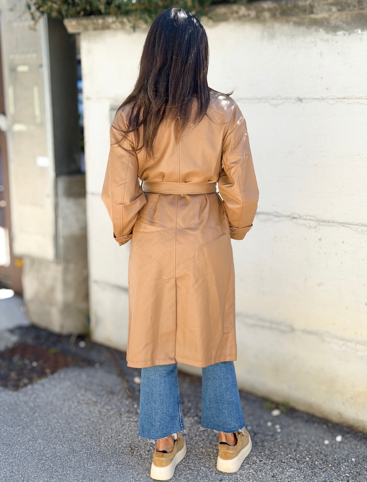 TRENCH ECOPELLE CUOIO