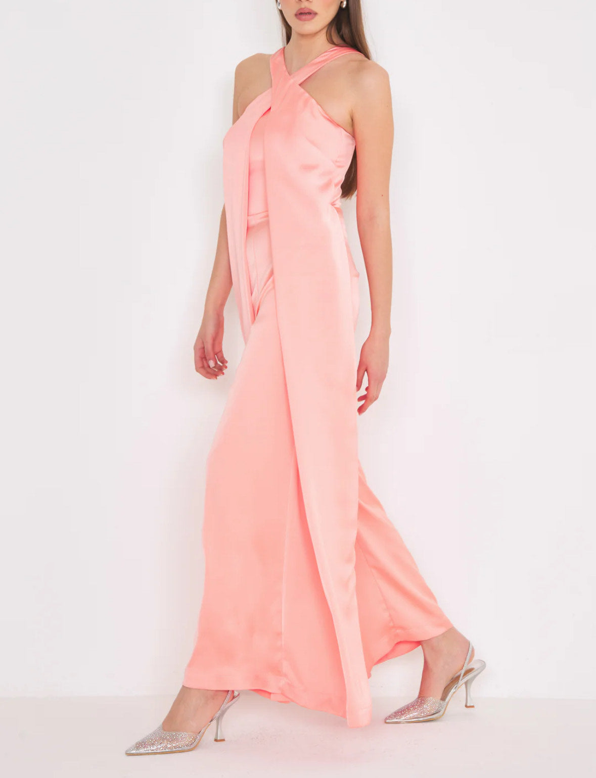 JUMPSUIT SATINATA SALMONE