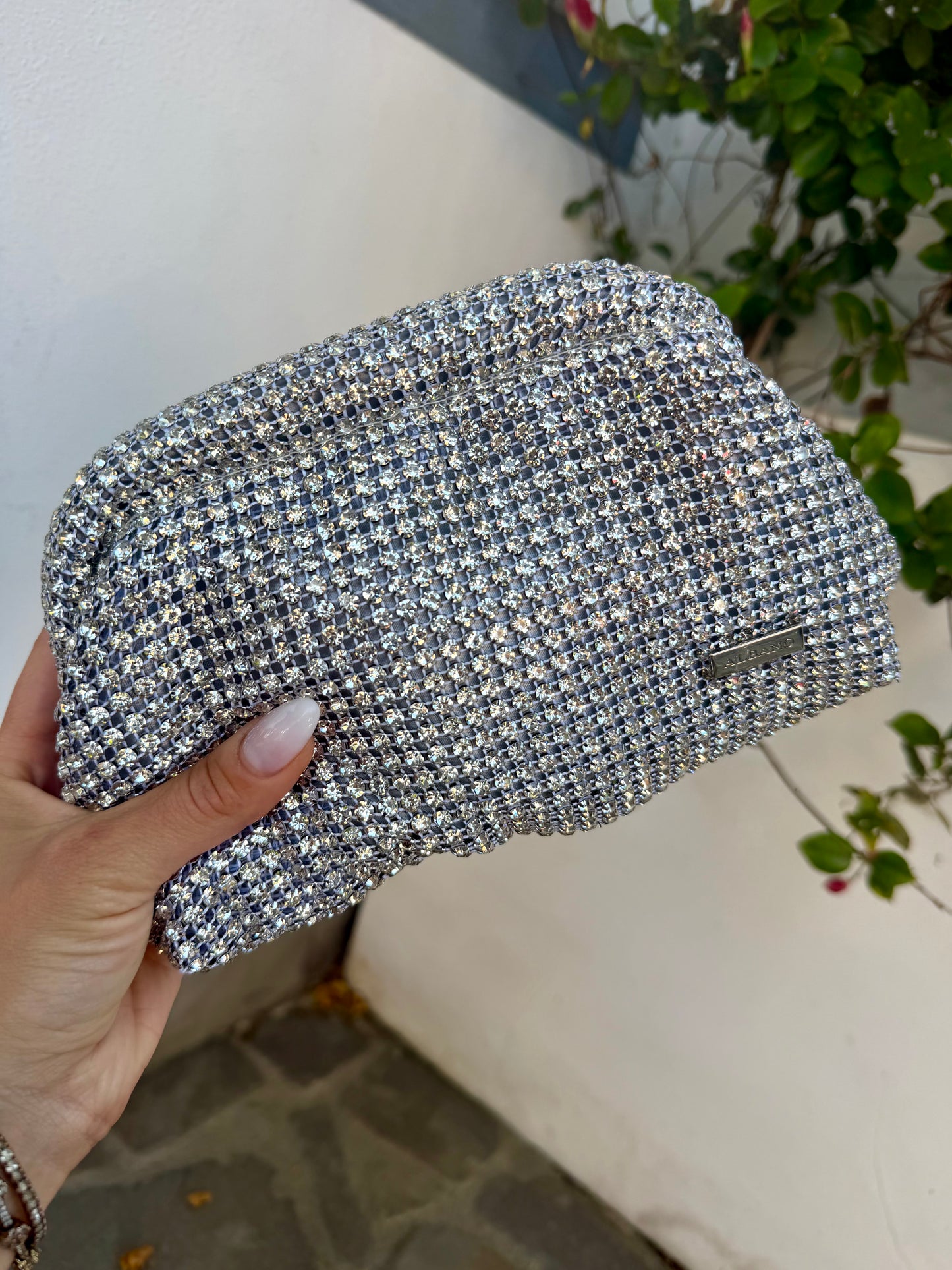 POCHETTE STRASS ARGENTO