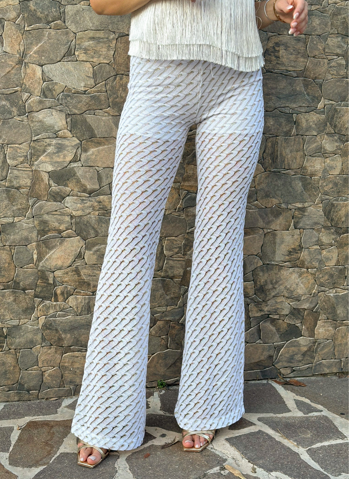 PANTALONE IN MAGLIA BIANCO