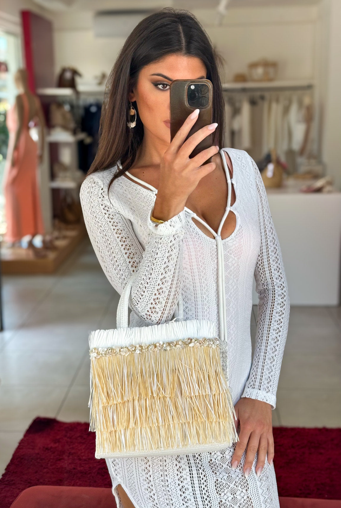 BORSA IN RAFIA BIANCA