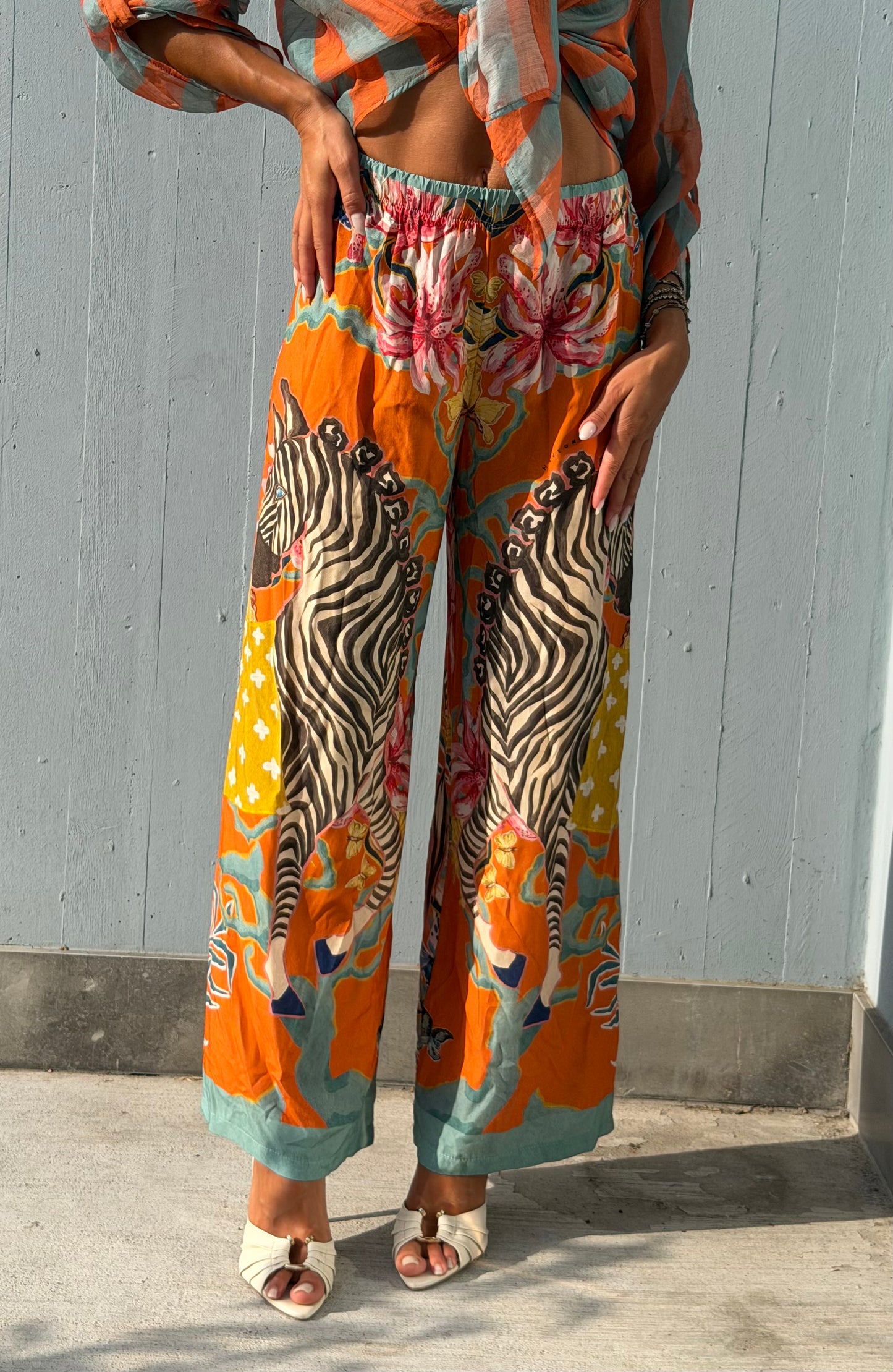 PANTALONI ARANCIO/ZEBRA