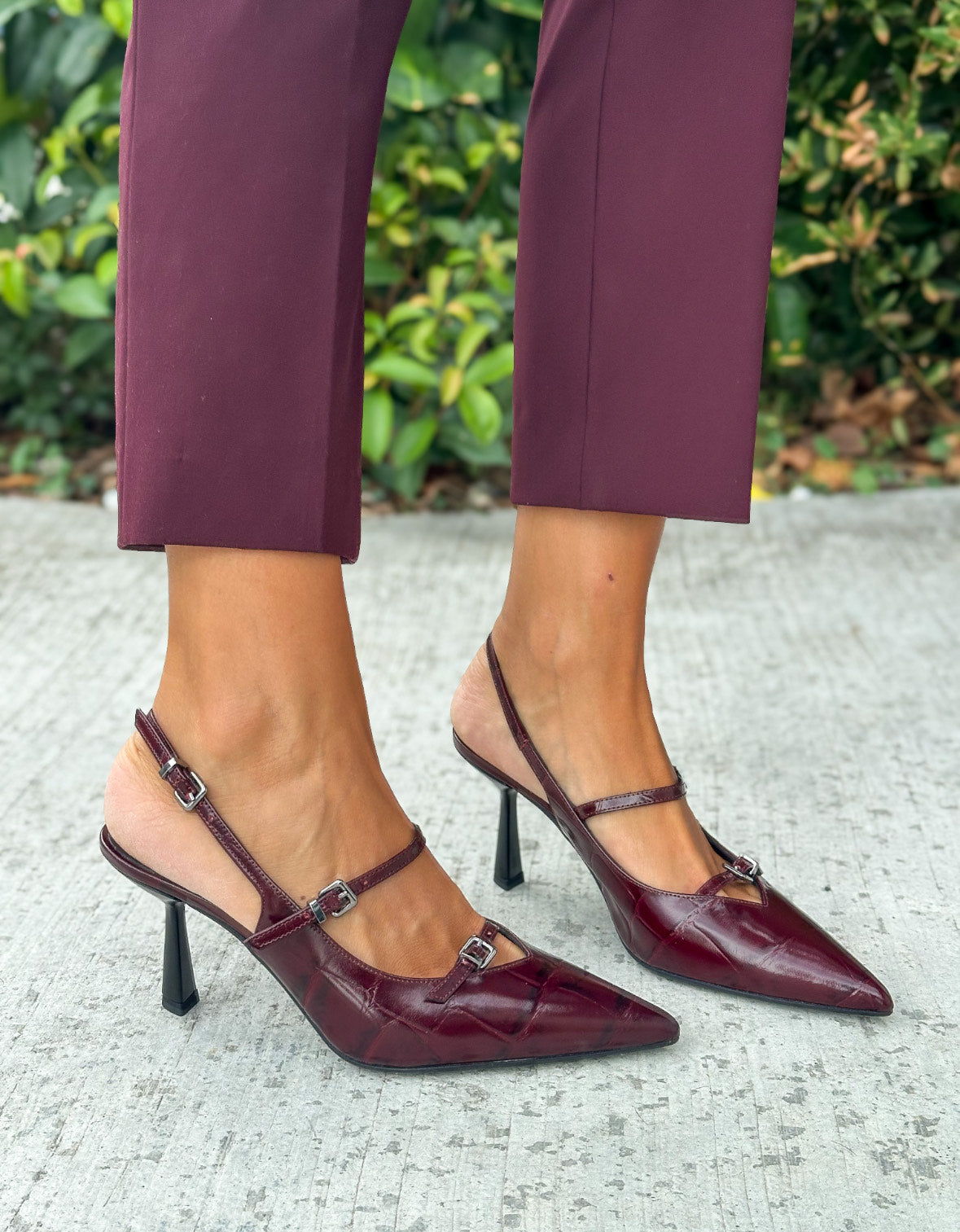 SLINGBACK IN COCCO BORDEAUX