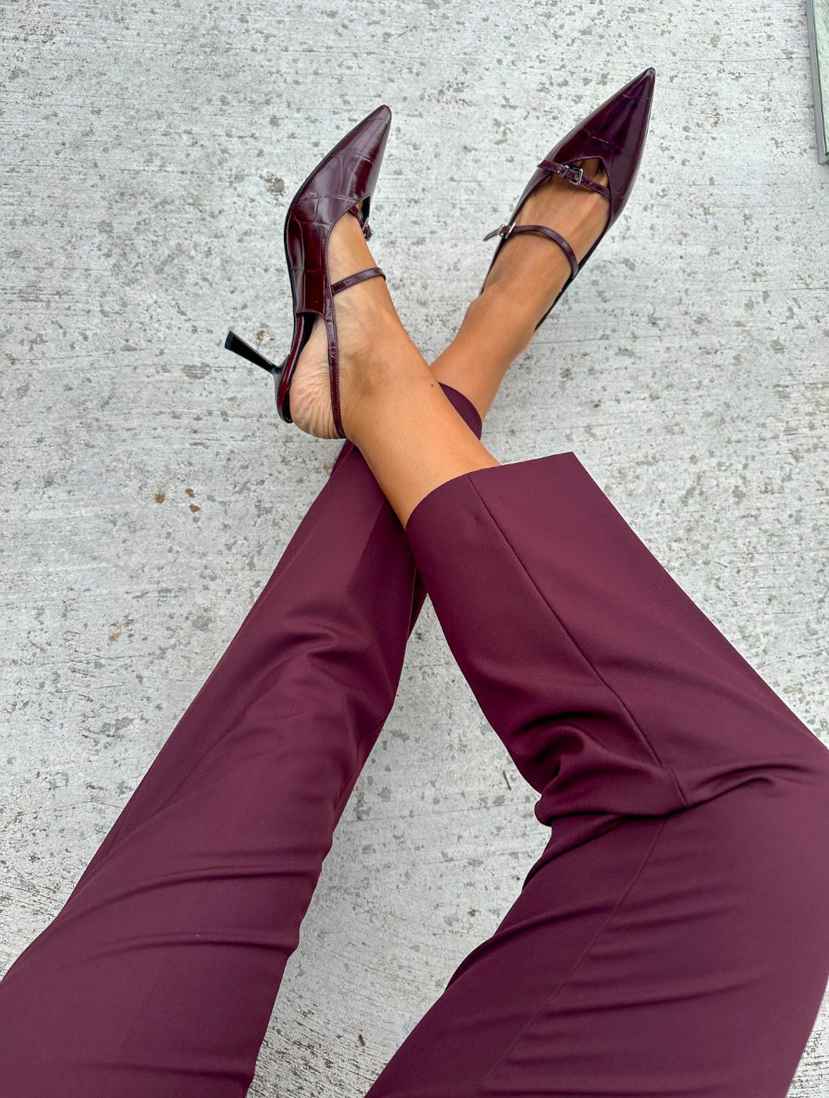 SLINGBACK IN COCCO BORDEAUX