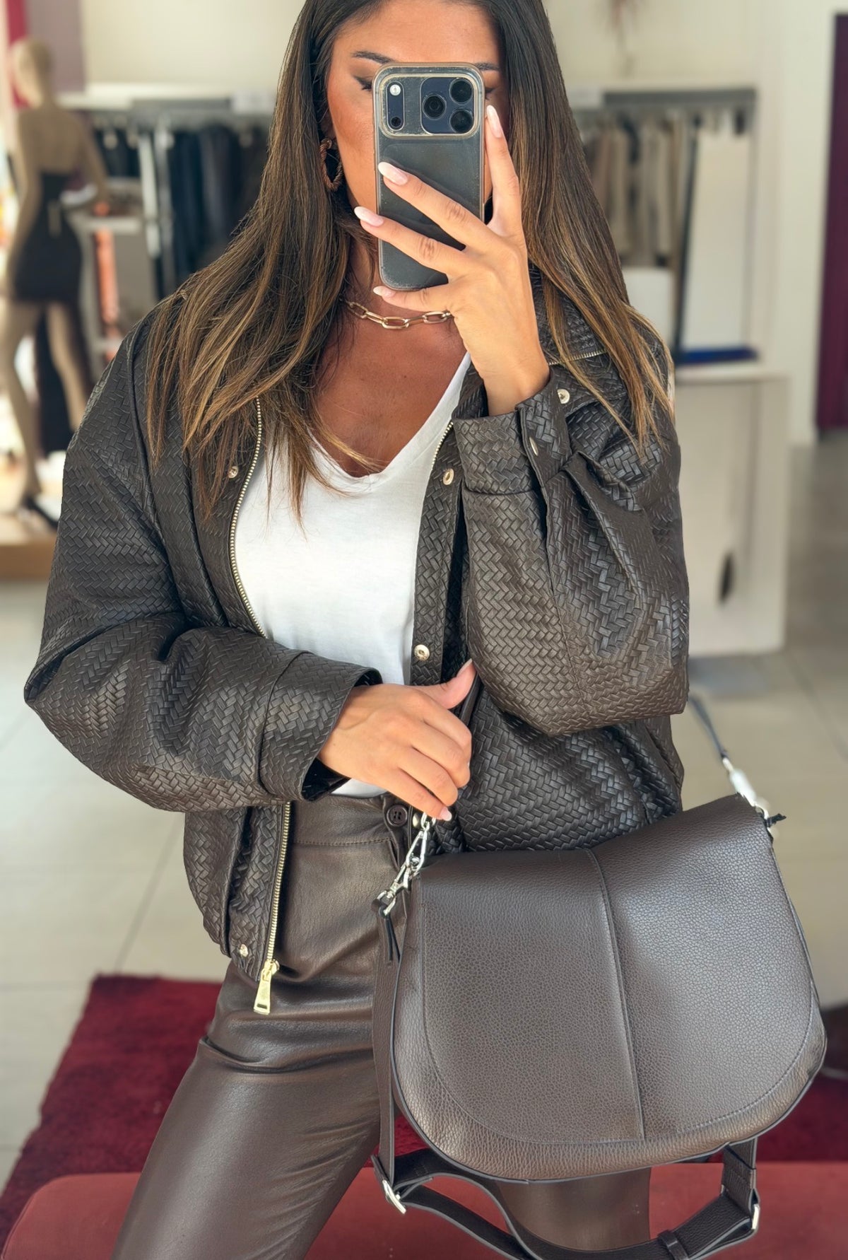 BORSA HELENA ROUND MARRONE