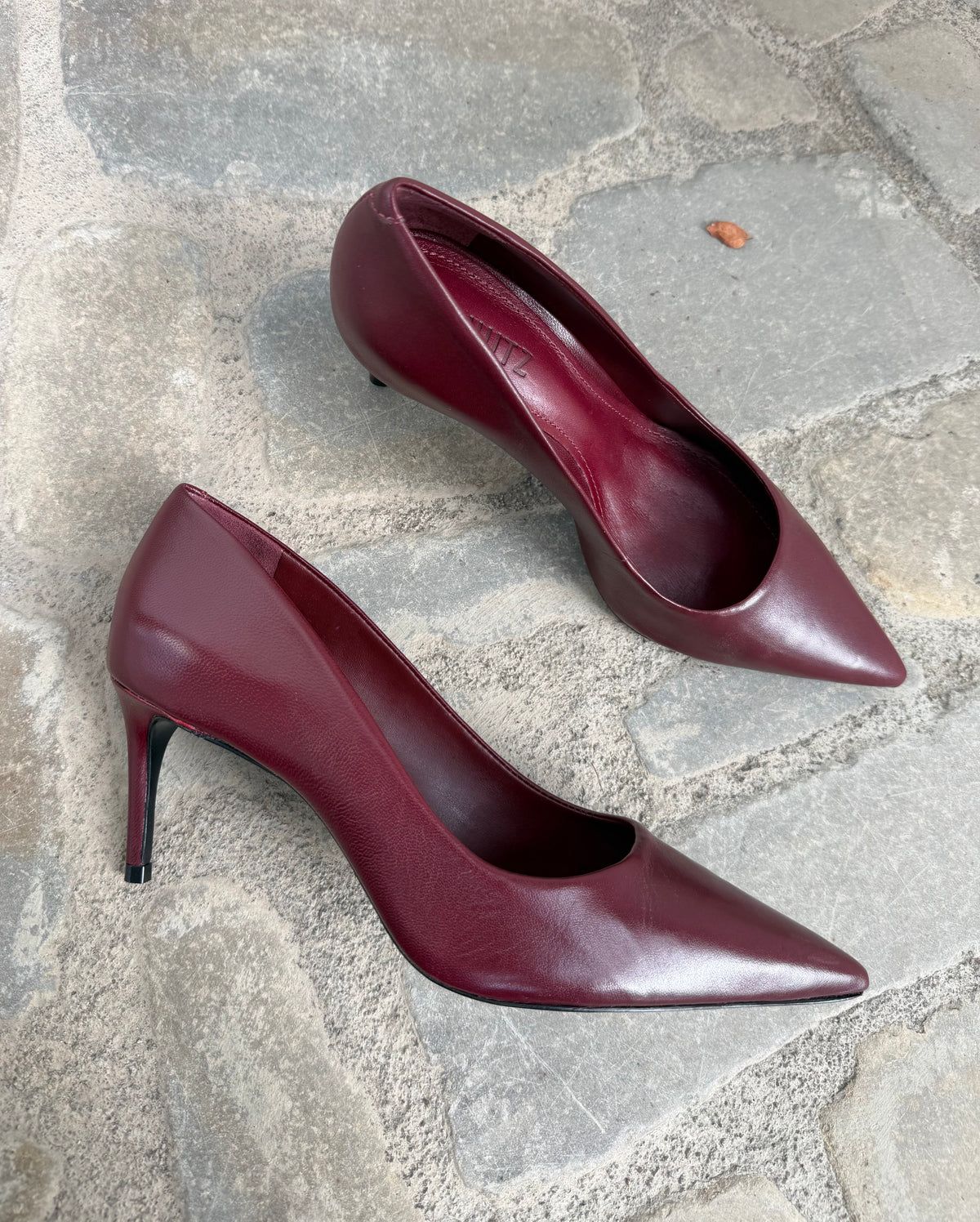 DECOLLETÈ IN PELLE BORDEAUX