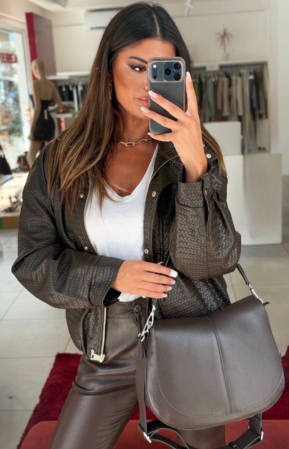 BORSA HELENA ROUND MARRONE