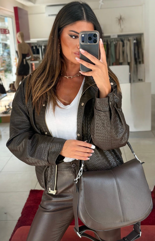 BORSA HELENA ROUND MARRONE