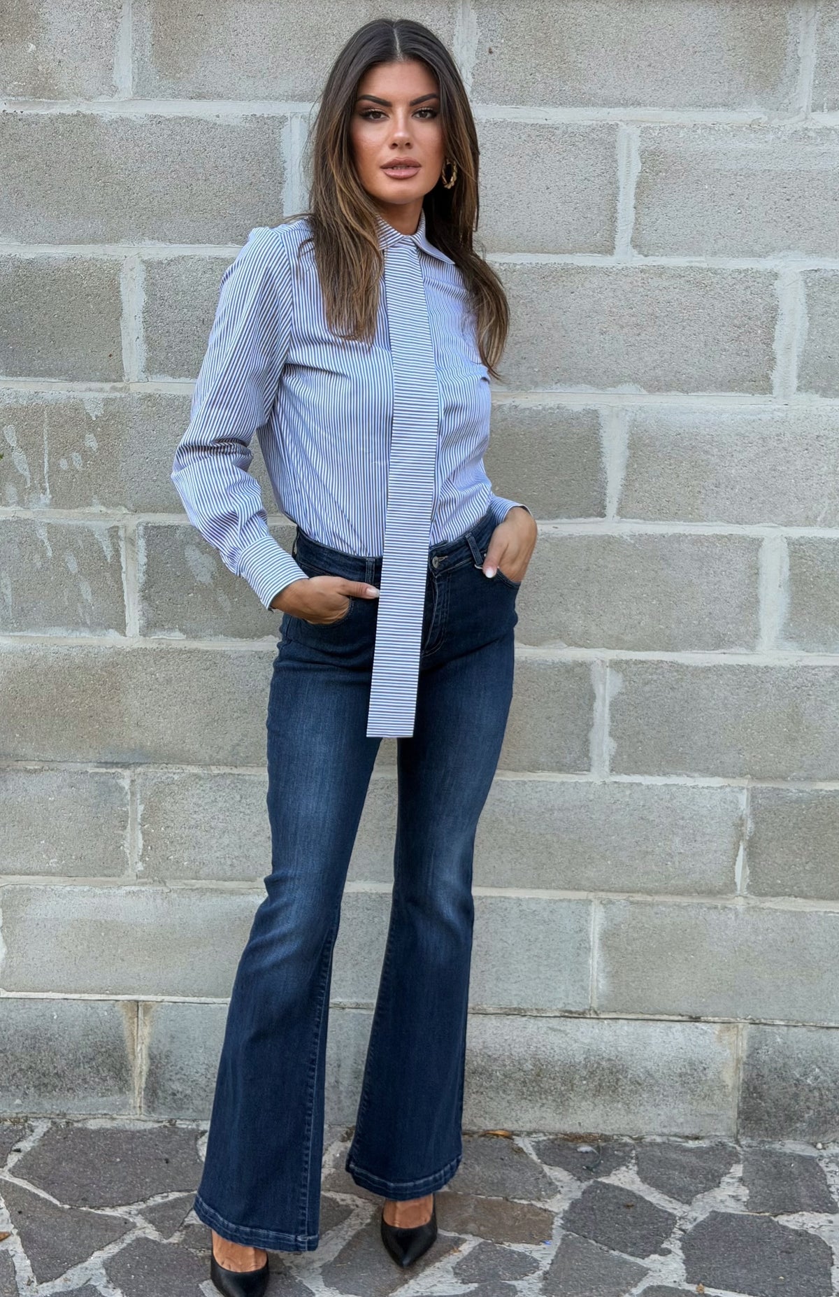 JEANS ZAMPA BLU