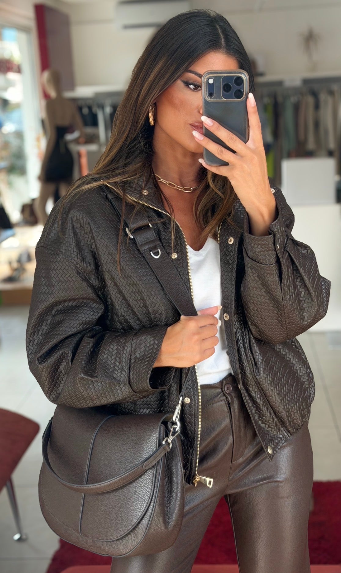 BORSA HELENA ROUND MARRONE