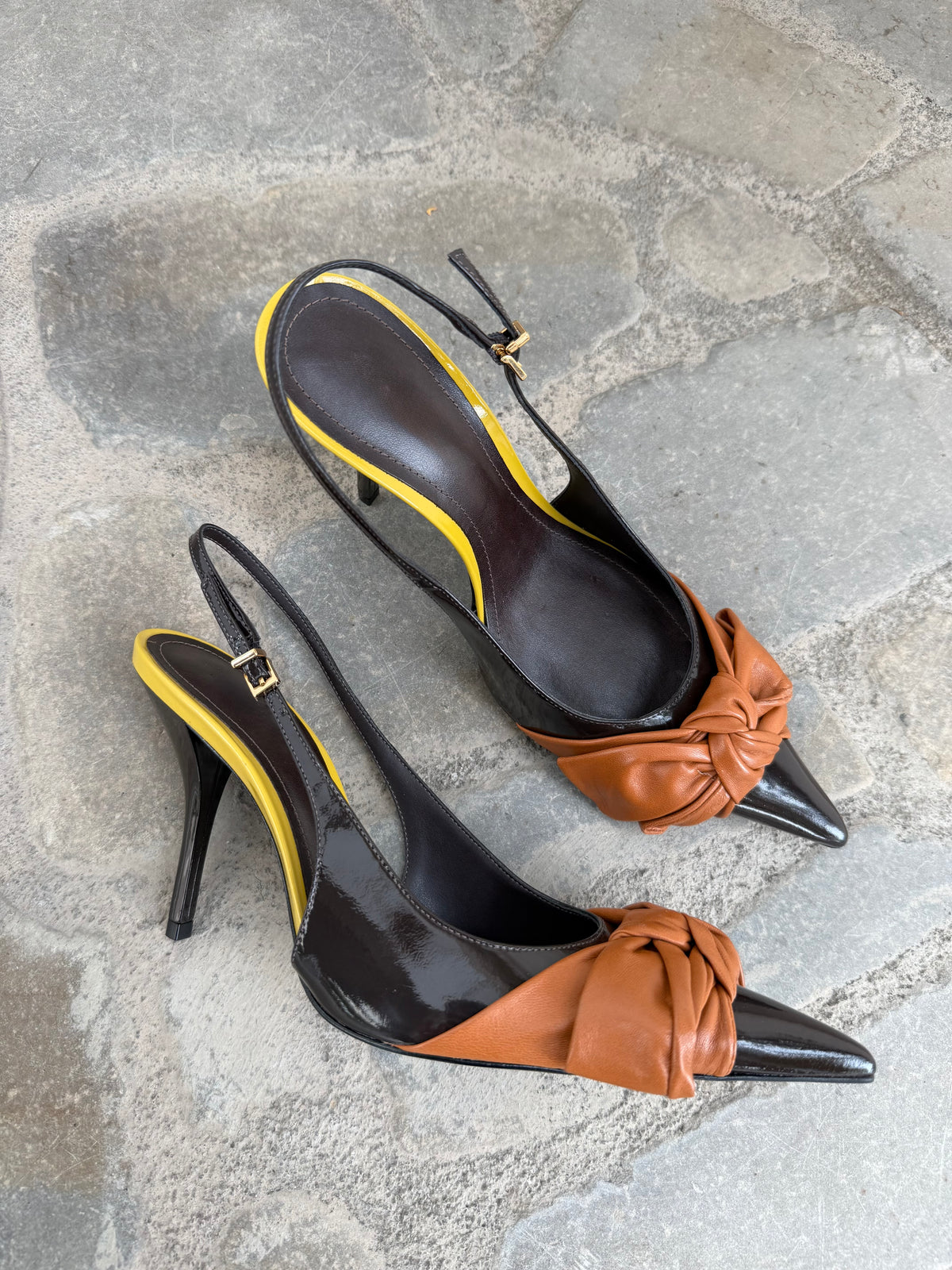 SLINGBACK GLOSS MARRONE