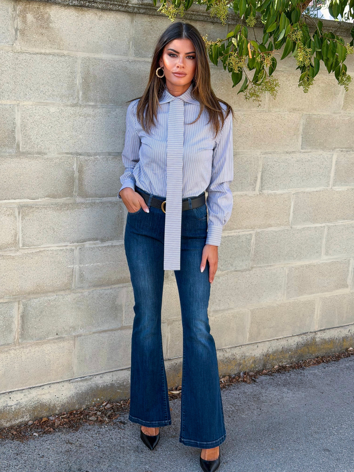 JEANS ZAMPA BLU