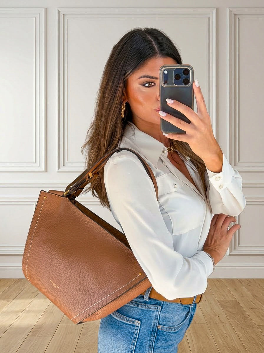 BORSA BLOOM CUOIO