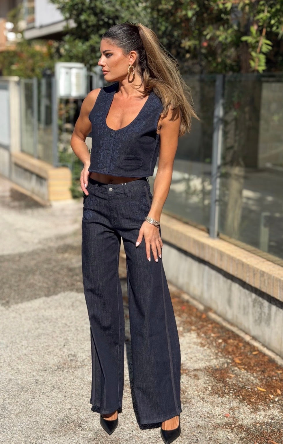 JEANS MOSA BLU