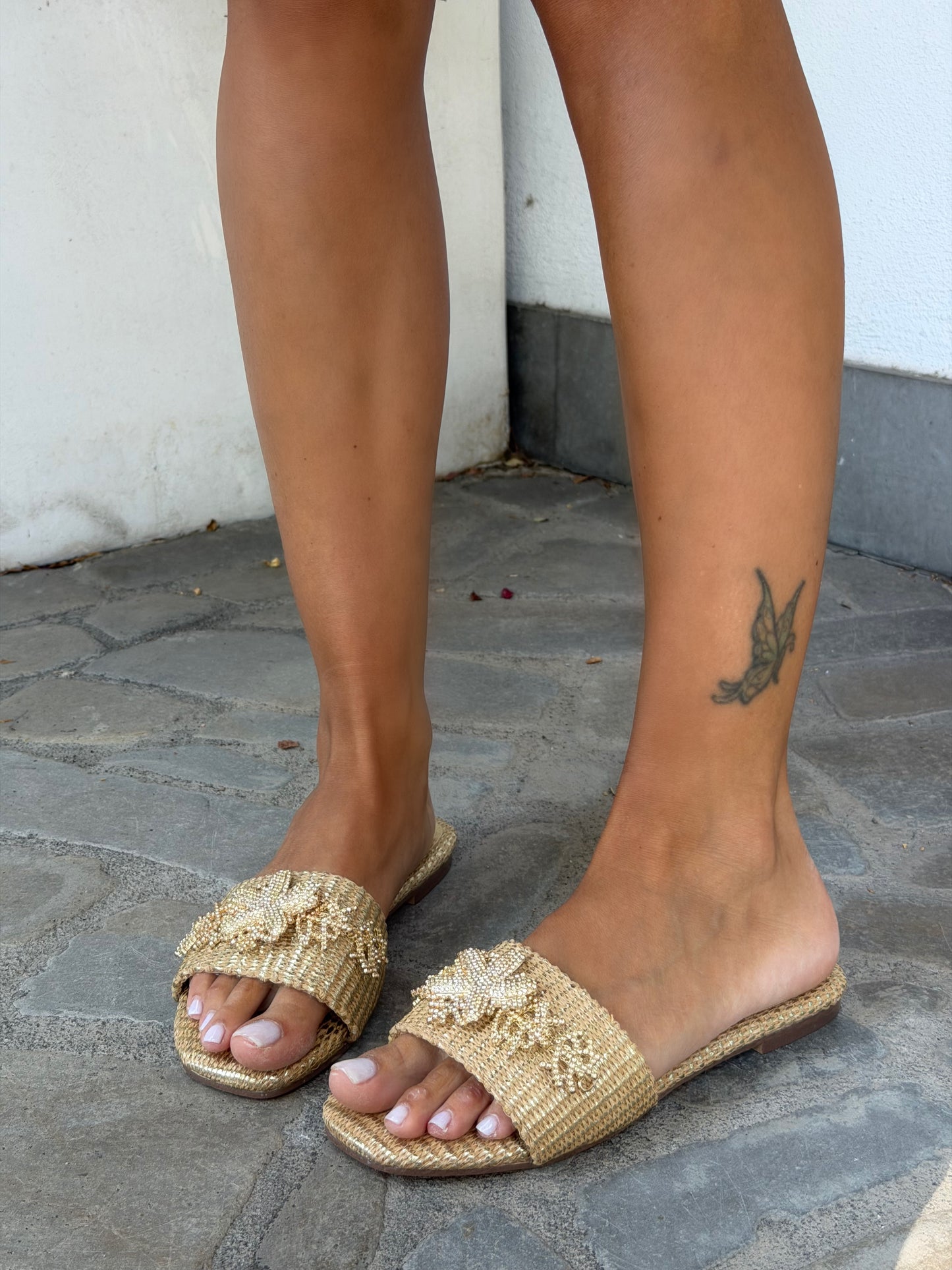 CIABATTINA RAFIA BEIGE