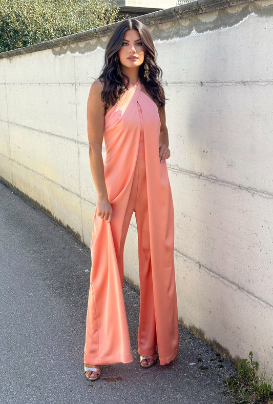 JUMPSUIT SATINATA SALMONE
