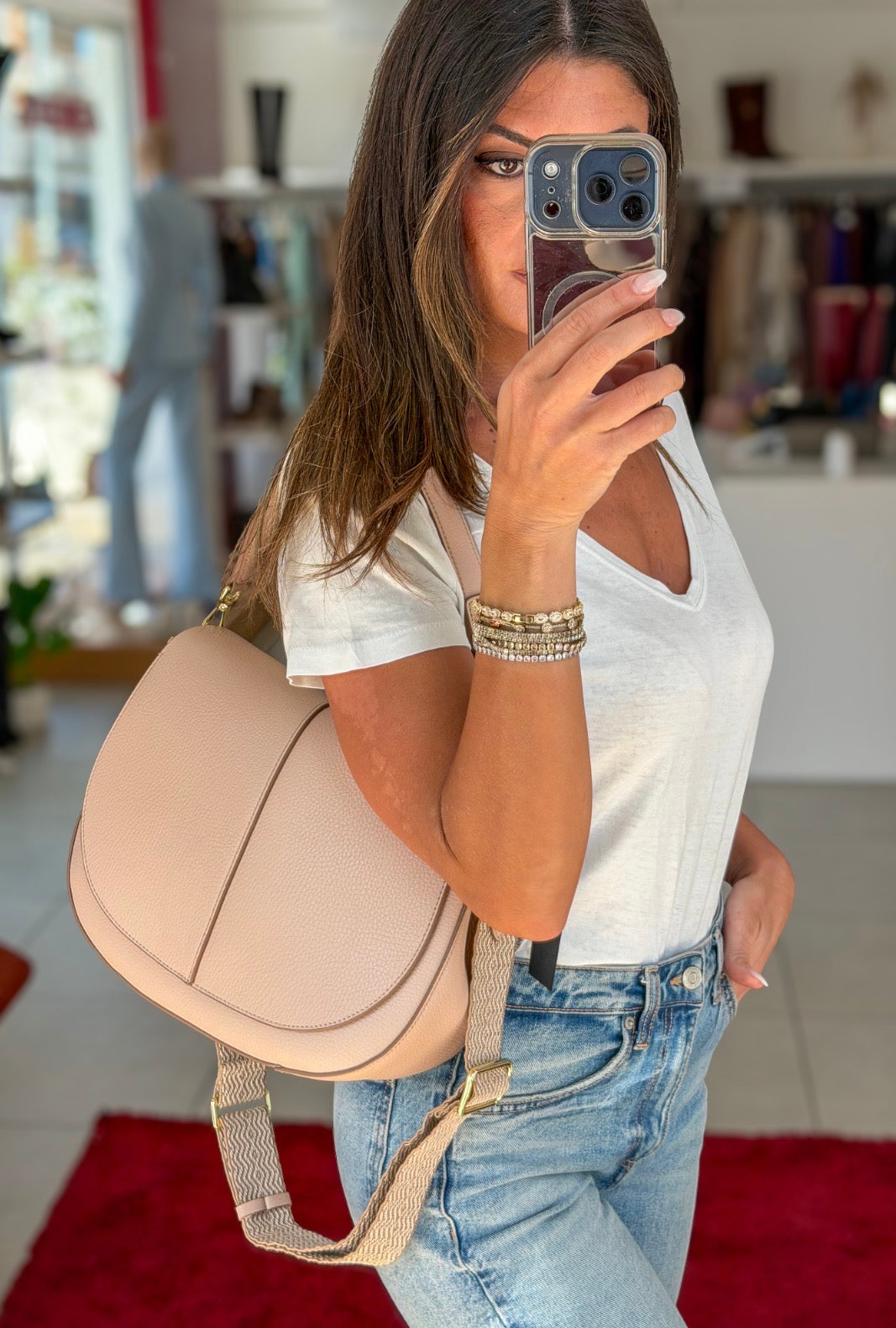BORSA HELENA ROUND NUDE