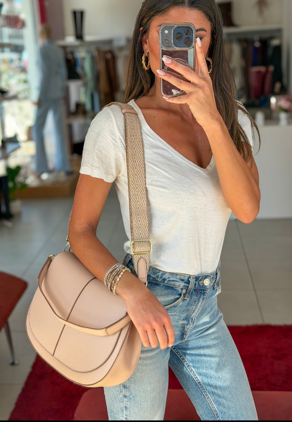 BORSA HELENA ROUND NUDE