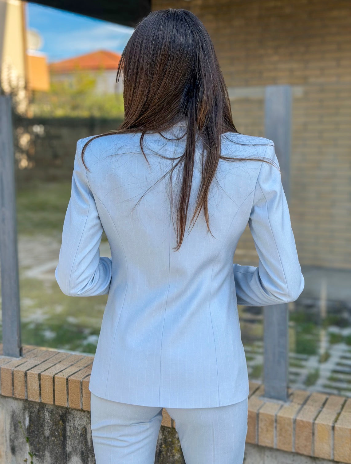 TAILLEUR STRIPE CELESTE
