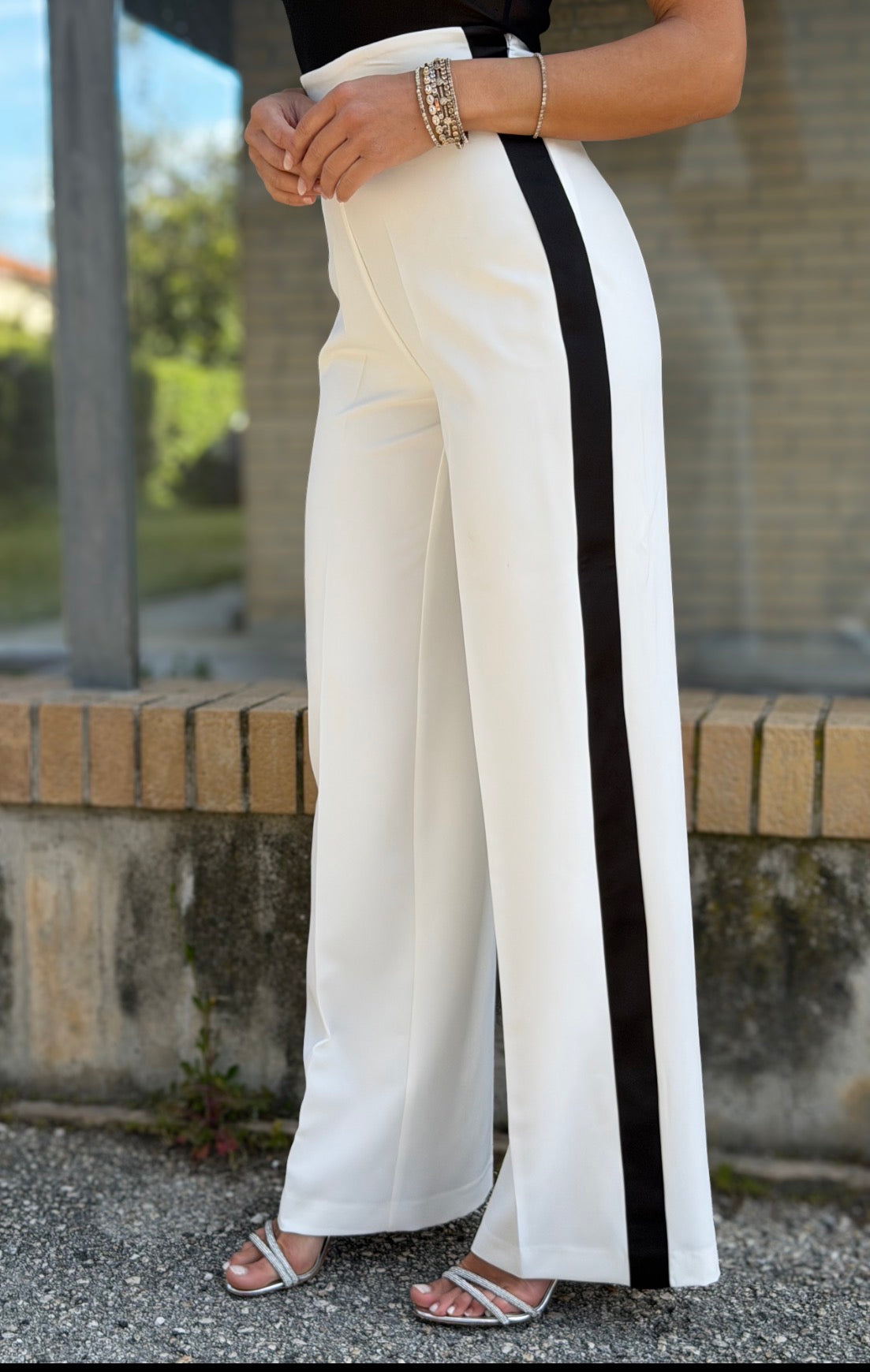 PANTALONE BIANCO/NERO