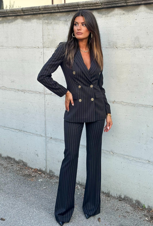 TAILLEUR STRIPE GESSATO NERO