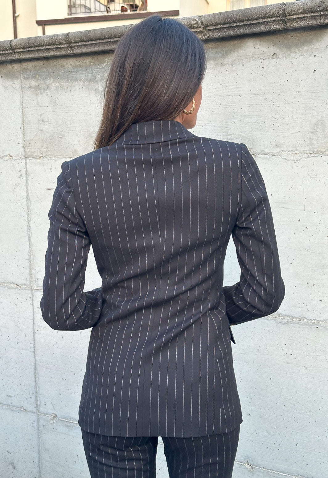 TAILLEUR STRIPE GESSATO NERO