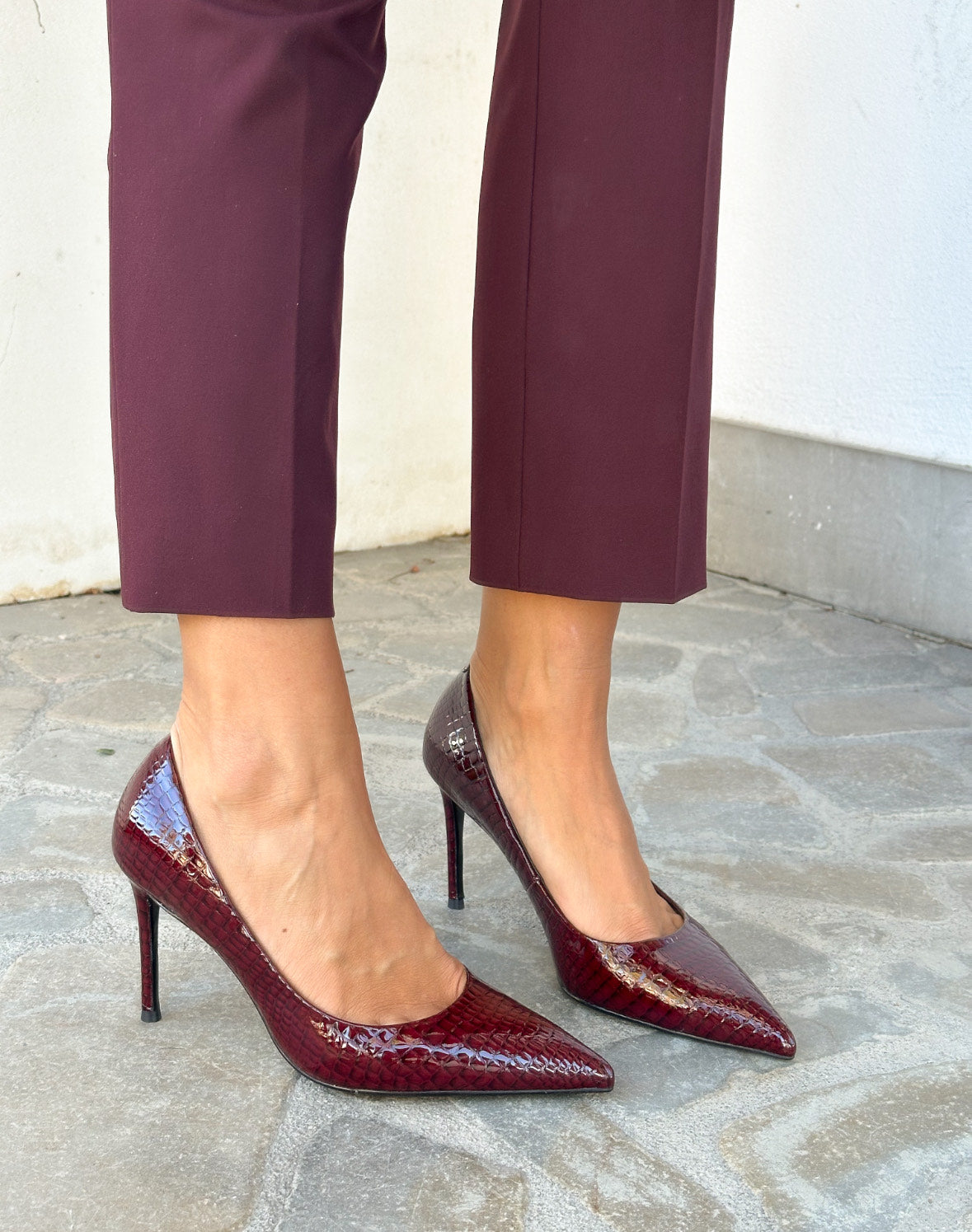 DECOLLETE' IN COCCO BORDEAUX