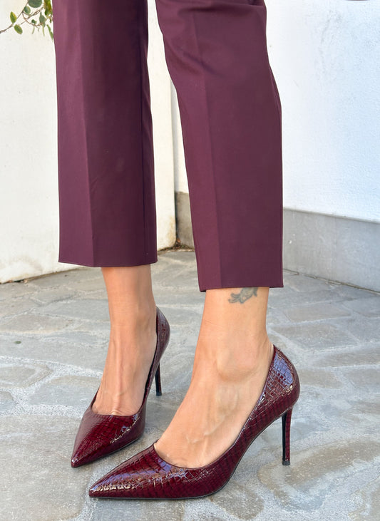 DECOLLETE' IN COCCO BORDEAUX