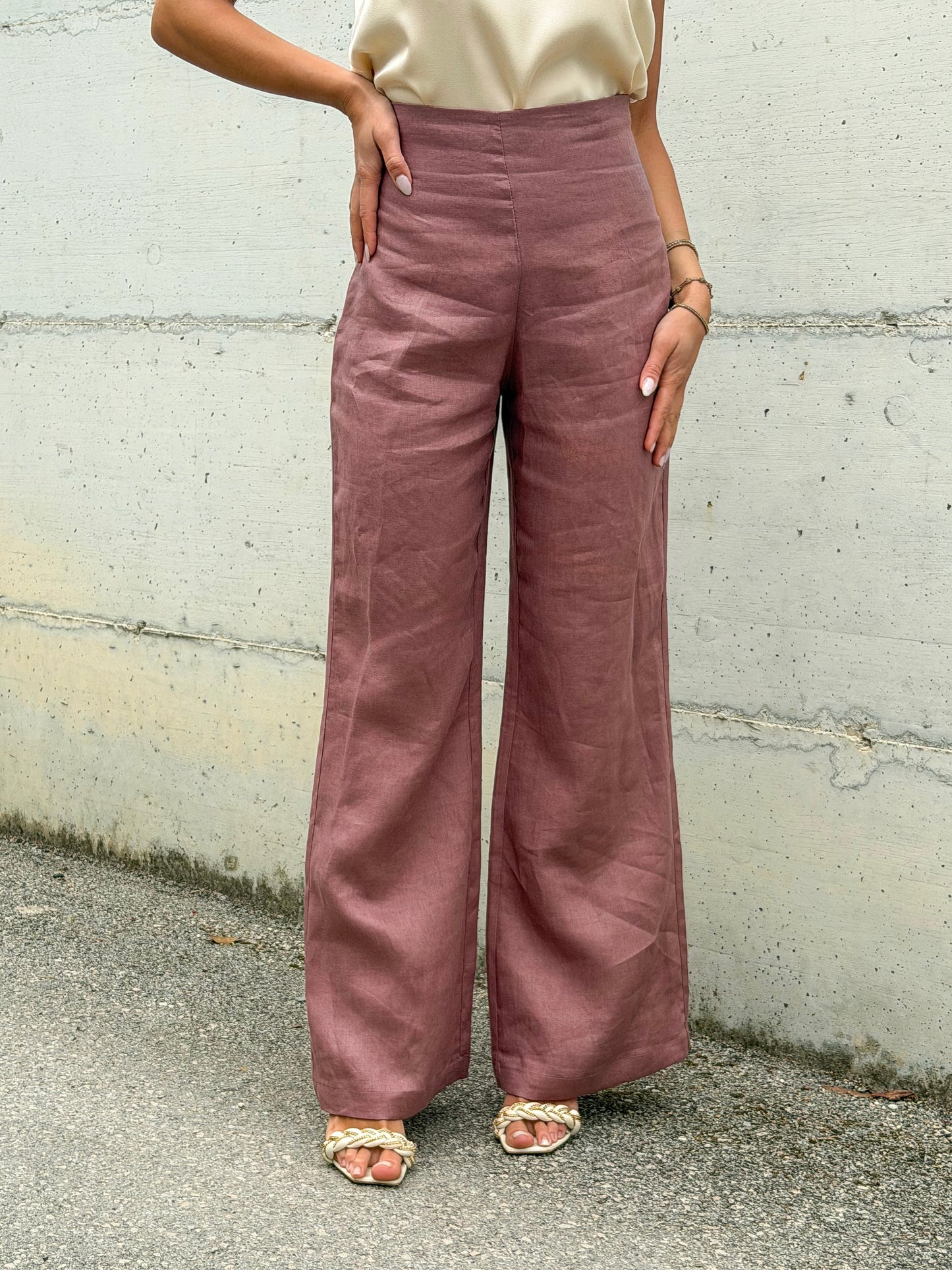 PANTALONE LINO COFFEE