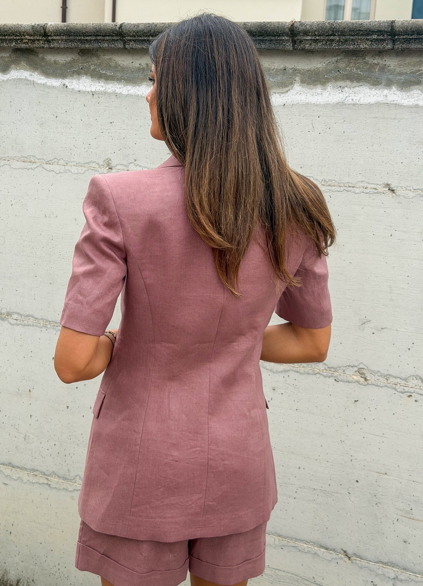 BLAZER IN LINO COFFEE