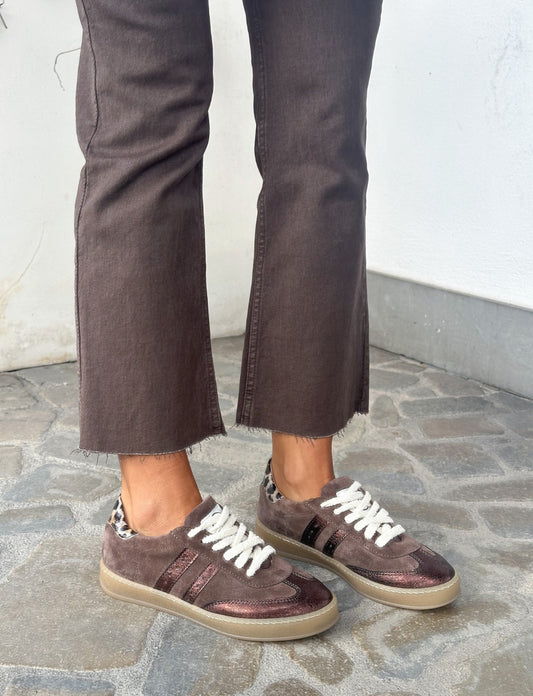 SNEAKERS SCAMOSCIATA MARRONE