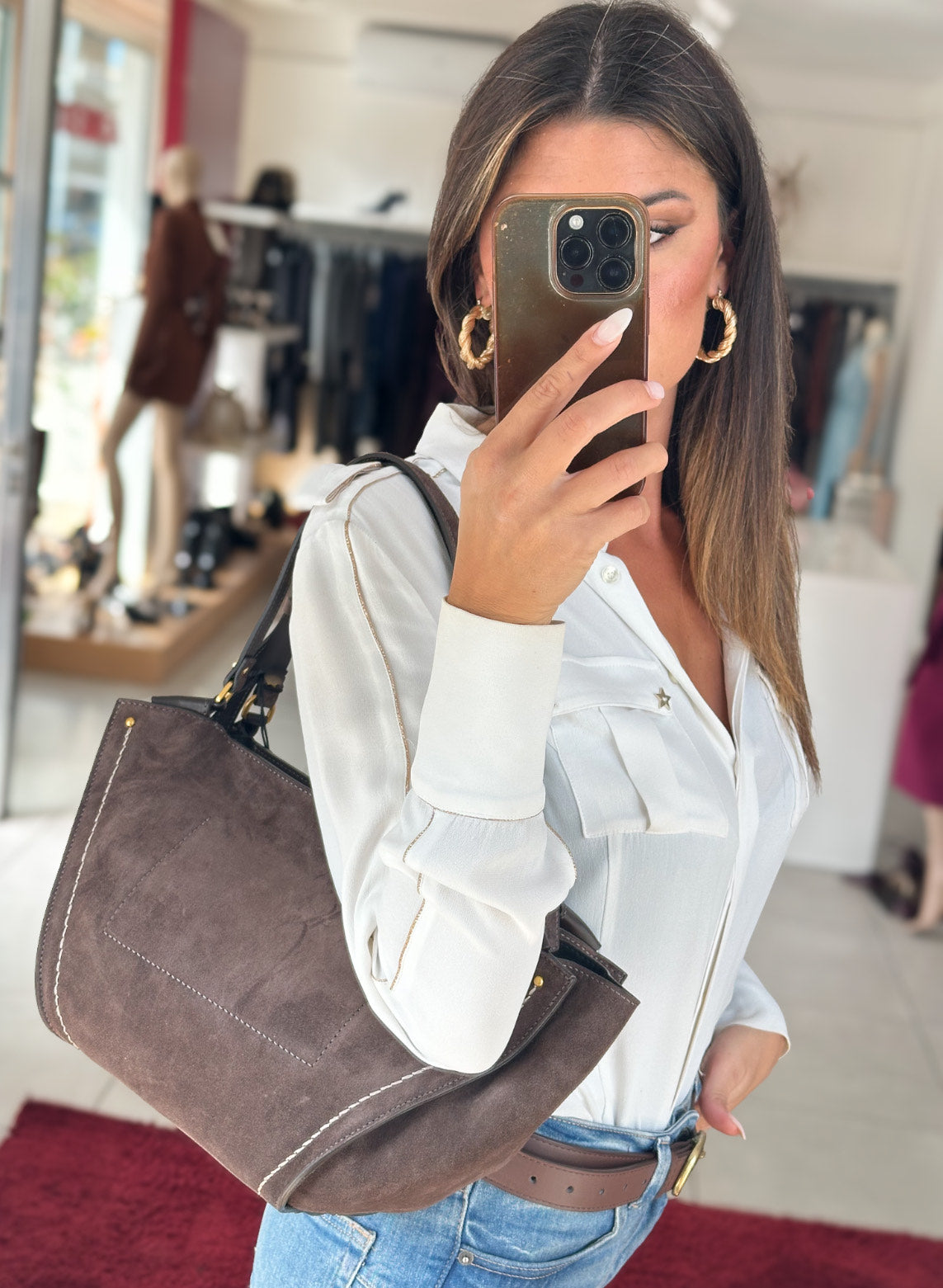 BORSA BLOOM MARRONE