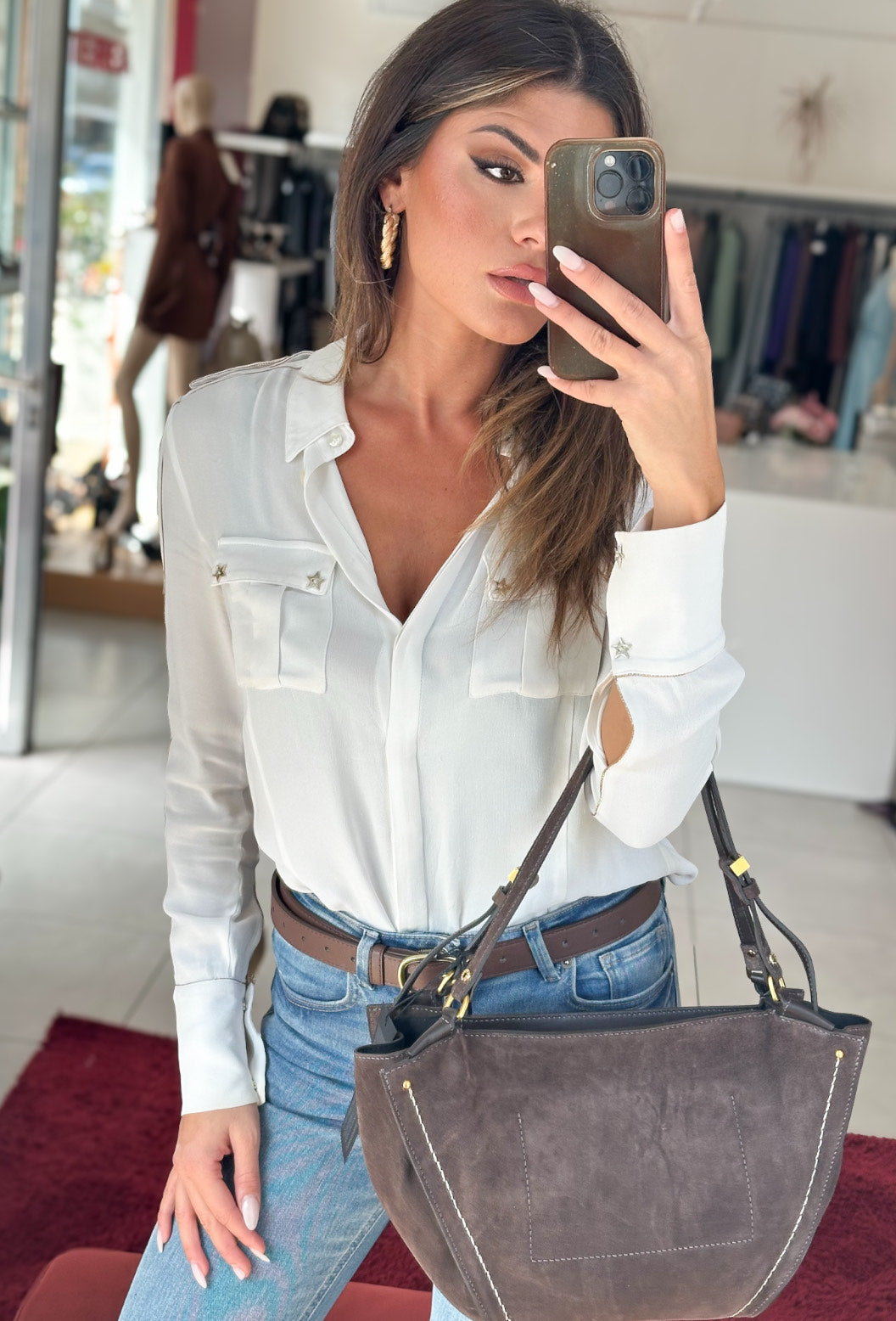 BORSA BLOOM MARRONE