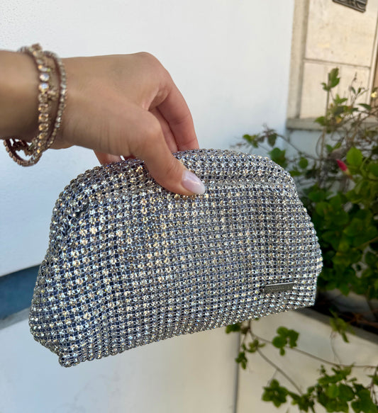 POCHETTE STRASS ARGENTO