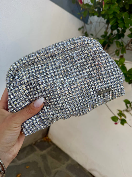 POCHETTE STRASS ARGENTO
