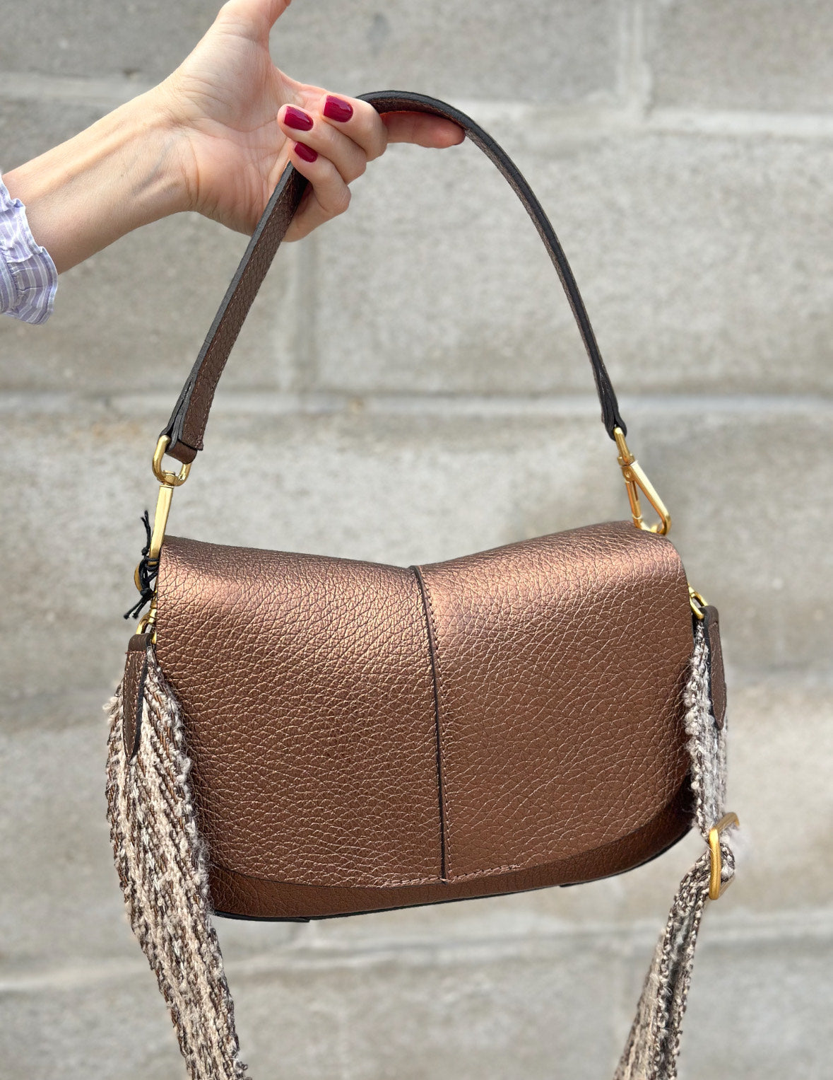 BORSA HELENA ROUND BRONZO