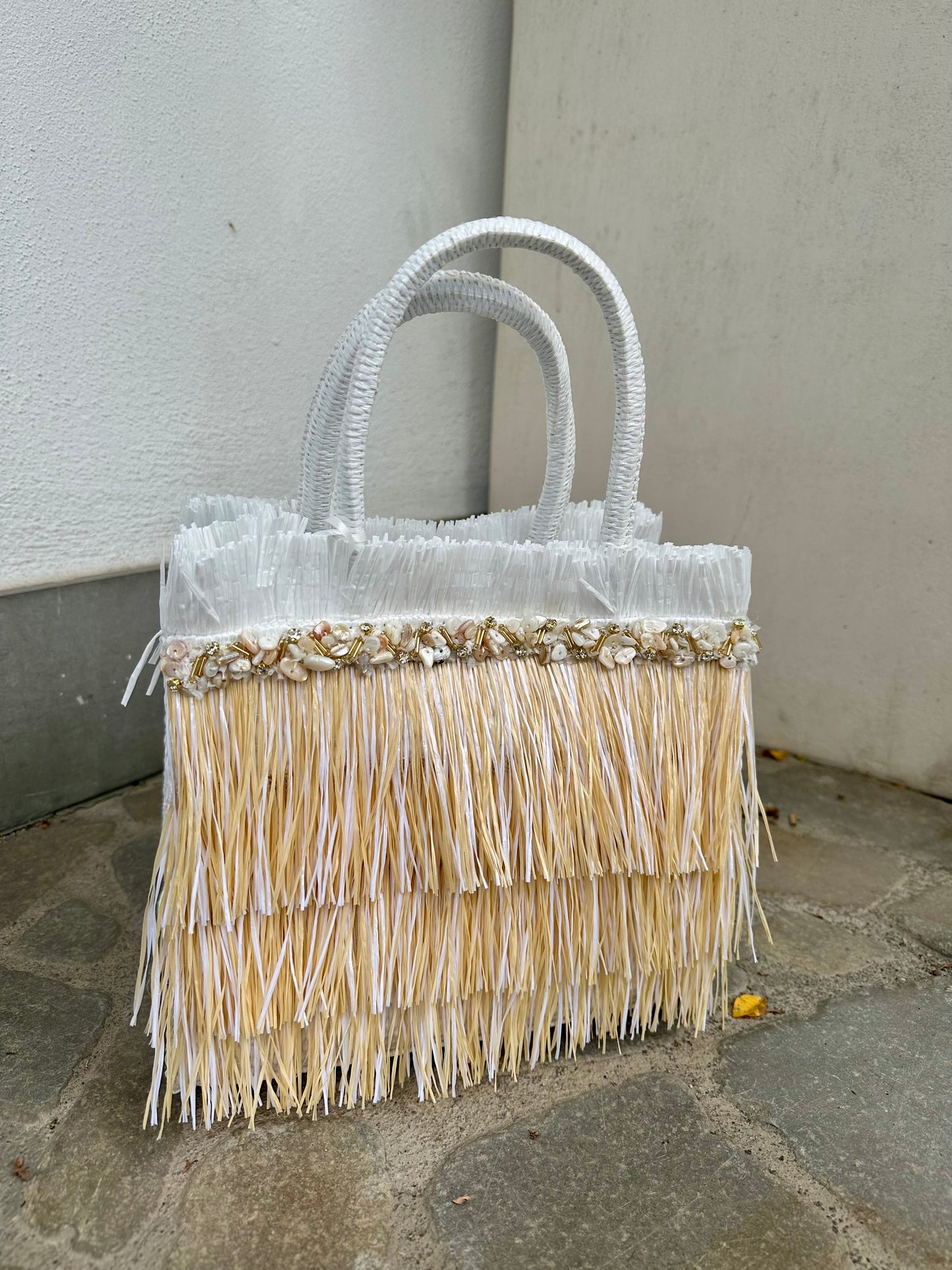 BORSA IN RAFIA BIANCA