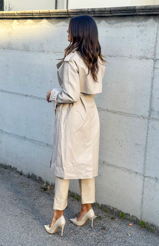 TRENCH IN ECOPELLE AVORIO