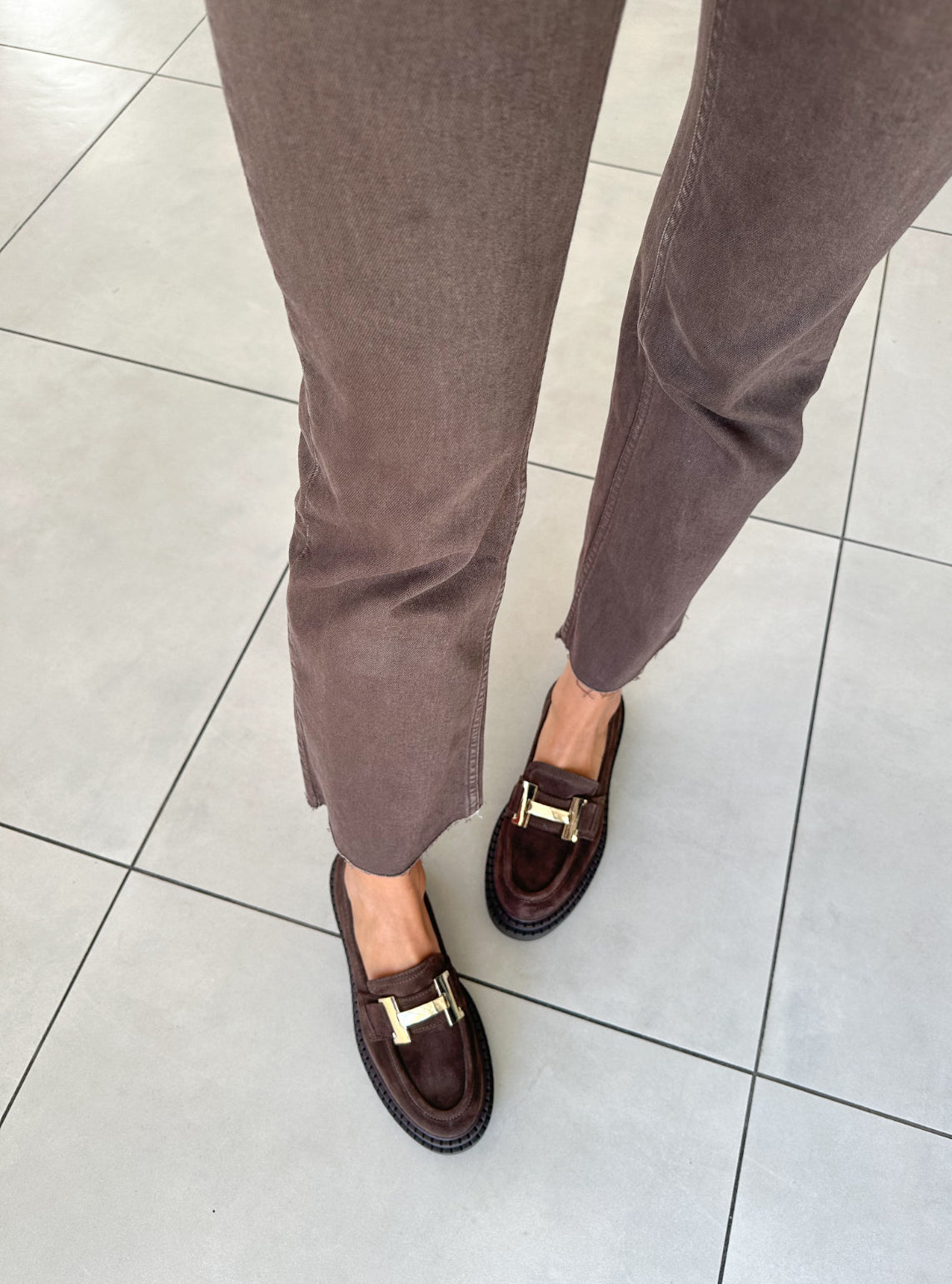 MOCASSINO IN CAMOSCIO MARRONE