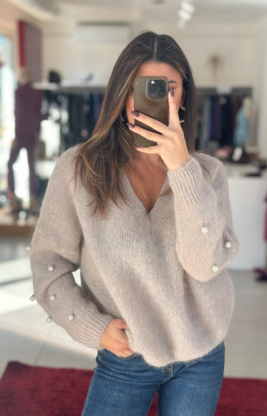 PULLOVER MOHAIR GRIGIO