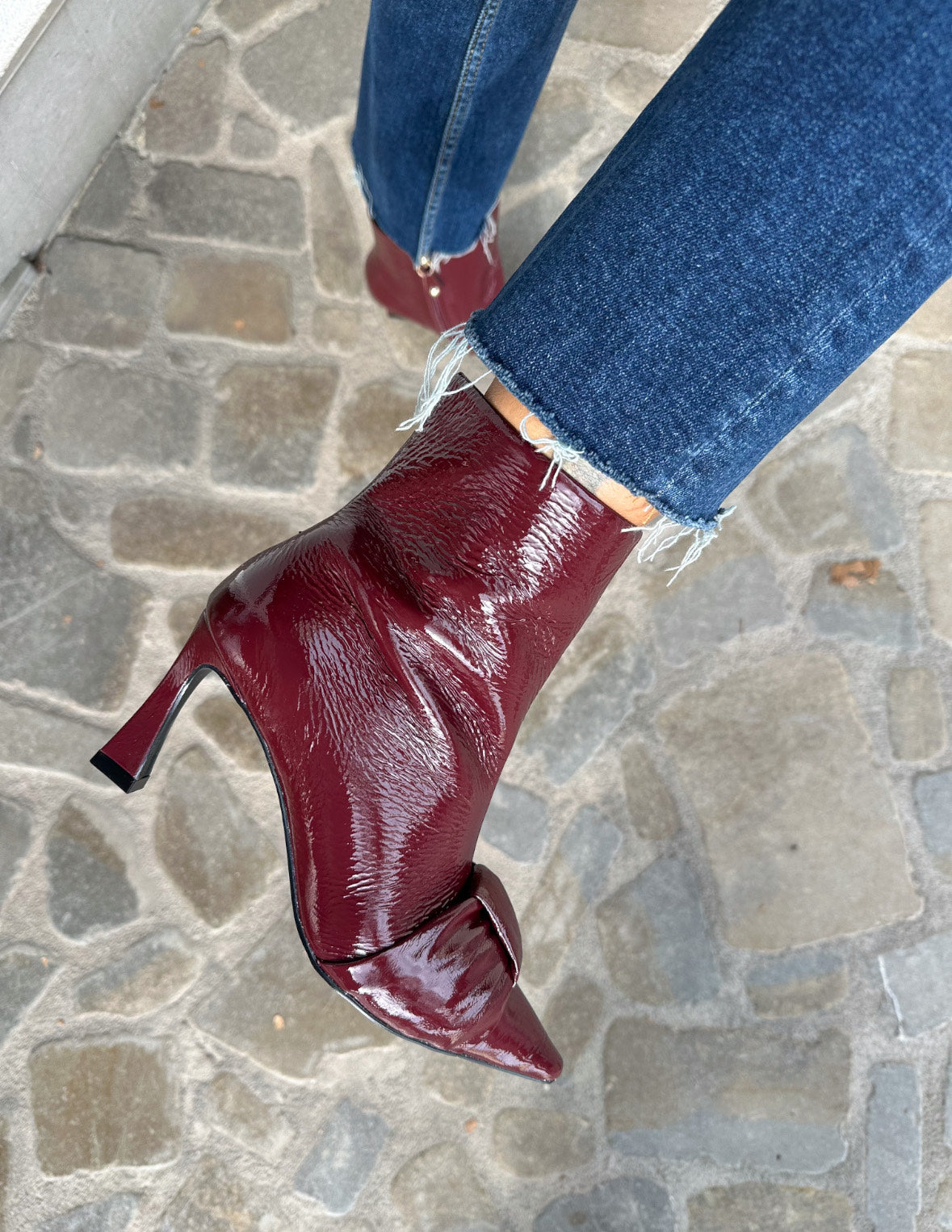 STIVALETTO NODO BORDEAUX
