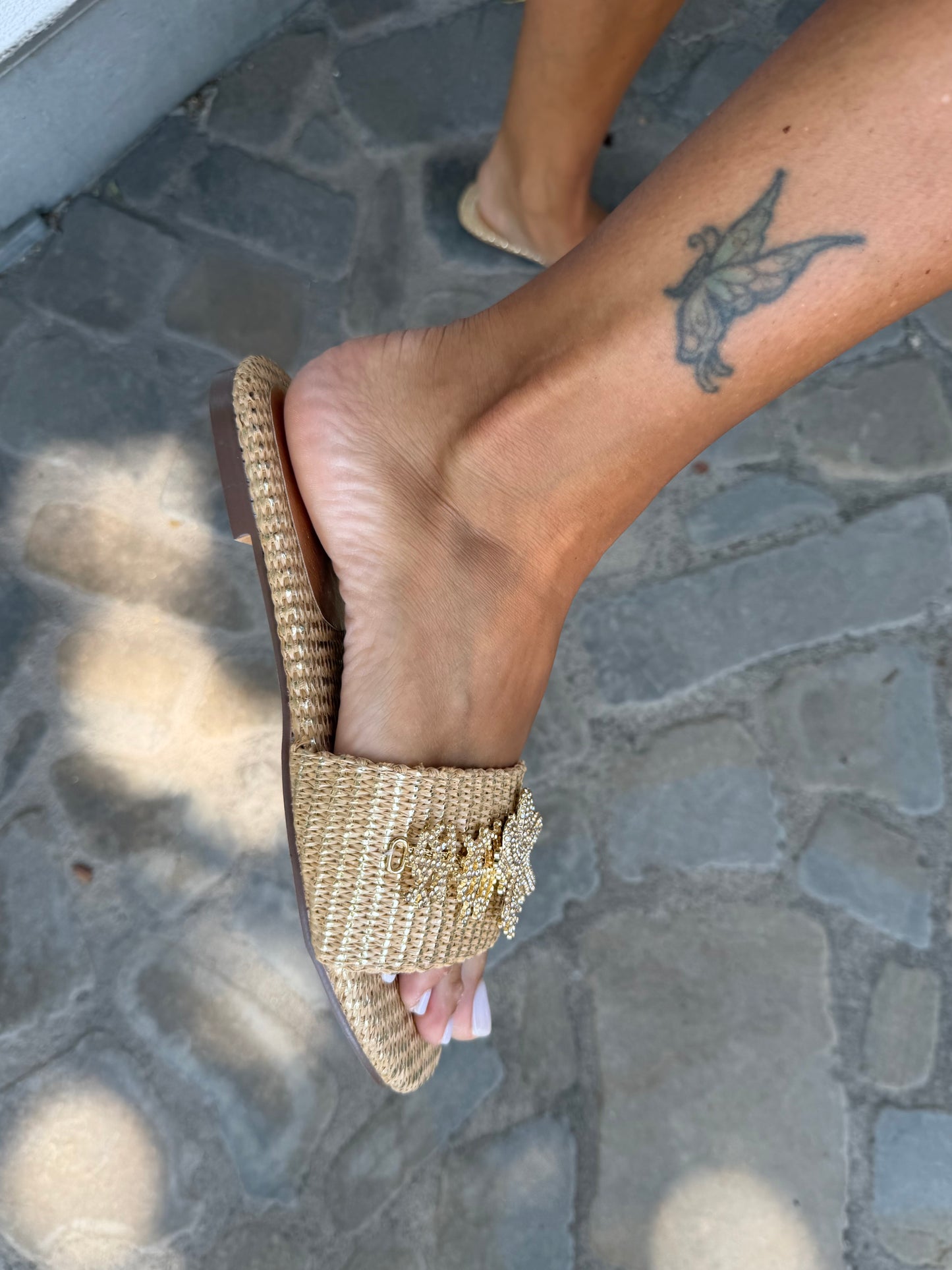 CIABATTINA RAFIA BEIGE