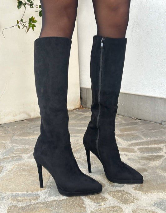 STIVALE CAMOSCIO NERO