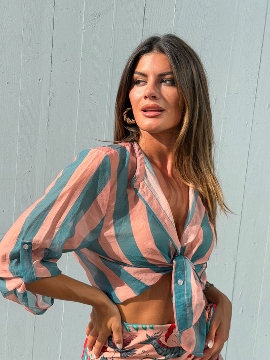 CAMICIA RIGHE VERDE