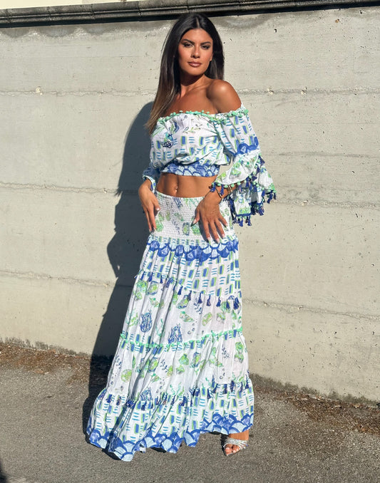COORDINATO BLU/VERDE