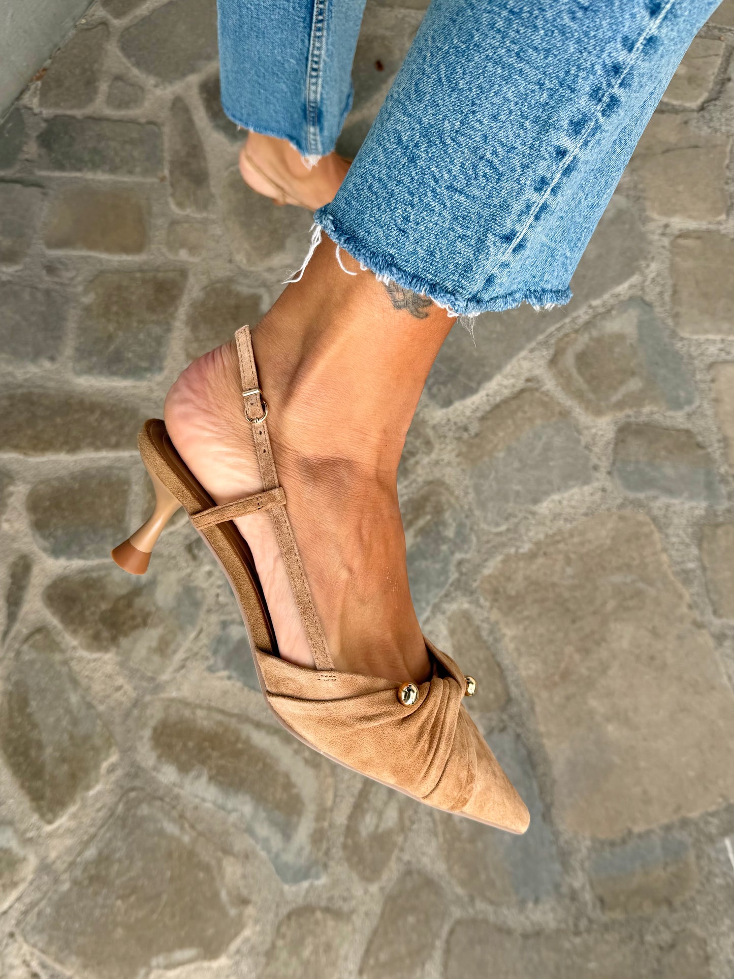 SLINGBACK GLOW CUOIO