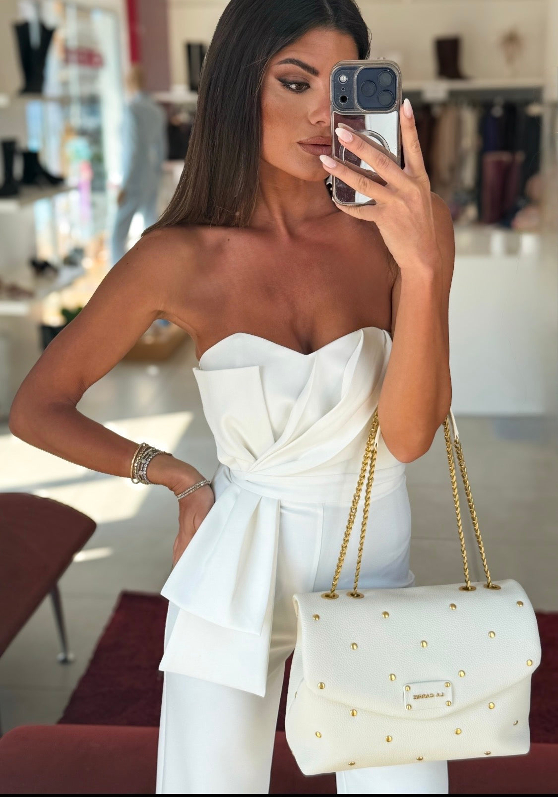 BORSA FOULARD AVORIO