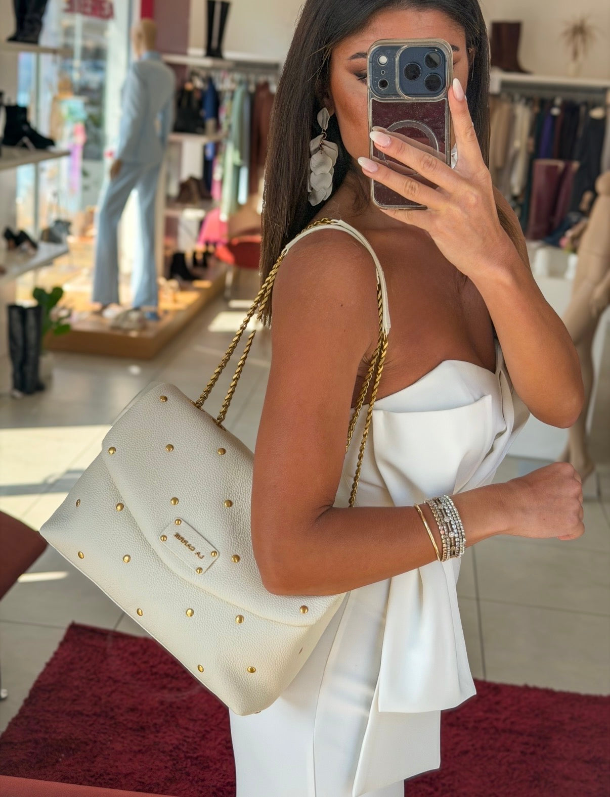 BORSA FOULARD AVORIO