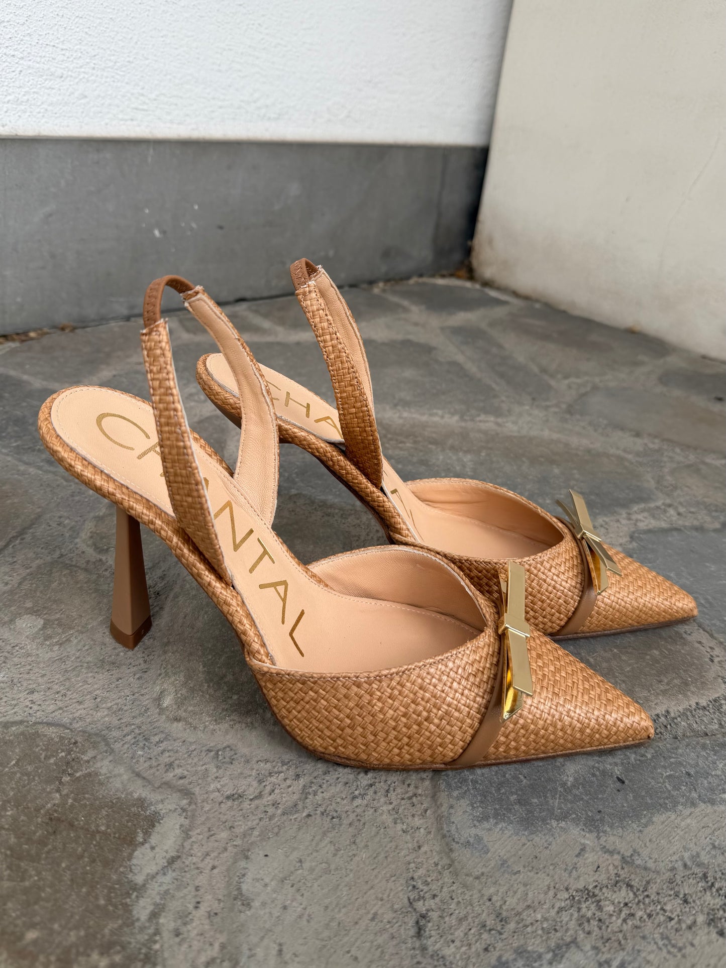 SLINGBACK PANAMA CARAMELLO
